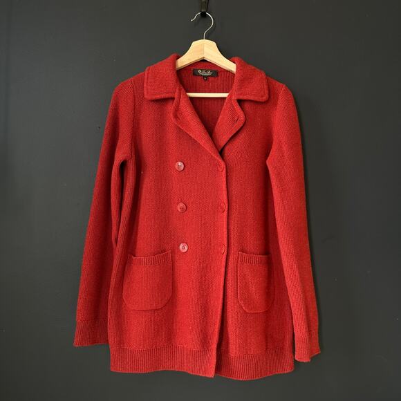 Loro Piana Baby Cashmere Double Breasted Cardigan Rust Size 40 - Picture 2 of 15